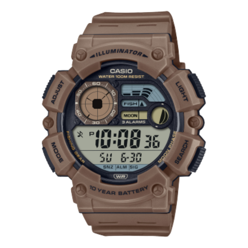 Casio Youth Digital Watch for Men with Resin Band, Water Resistant, WS-1500H-5AVDF, Brown-Transparent
Casio Youth Digital Watch for Men with Resin Band, Water Resistant, WS-1500H-5AVDF, Brown-Transparent