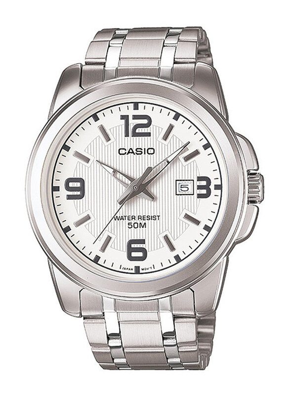 Casio Analog Watch for Men with Stainless Steel Band, Water Resistant, MTP-1314D-7AVDF, Silver-White
Casio Analog Watch for Men with Stainless Steel Band, Water Resistant, MTP-1314D-7AVDF, Silver-White