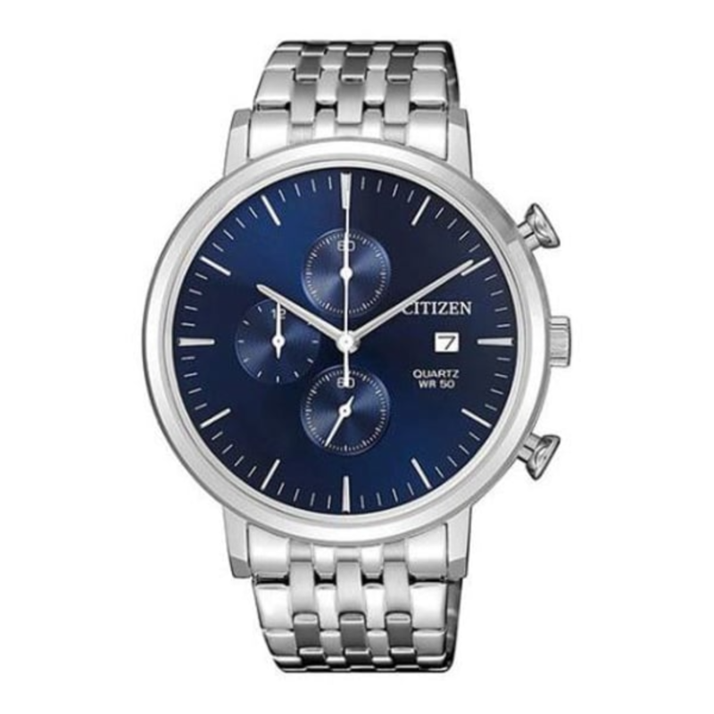 Citizen Analog Watch for Men with Stainless Steel Band, Water Resistant and Chronograph, AN3610-55L, Silver-Blue
Citizen Analog Watch for Men with Stainless Steel Band, Water Resistant and Chronograph, AN3610-55L, Silver-Blue
