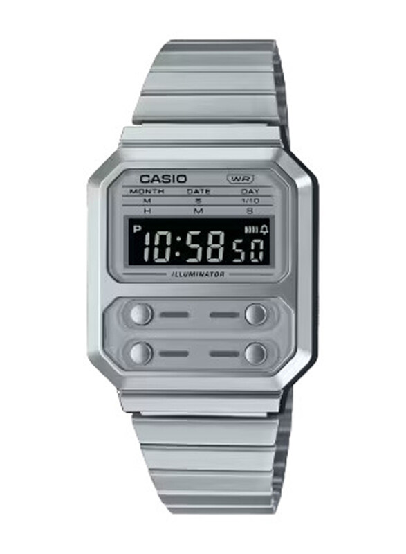 Casio Vintage Digital Unisex Watch with Stainless Steel Band, Water Resistant, A100WE-7BDF, Silver-Silver
Casio Vintage Digital Unisex Watch with Stainless Steel Band, Water Resistant, A100WE-7BDF, Silver-Silver