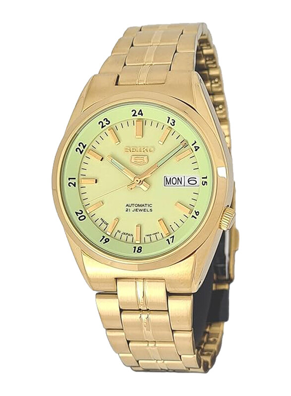 Seiko 5 Analog Watch for Men with Stainless Steel Band, Water Resistant, SNK578J1, Gold-Yellow
Seiko 5 Analog Watch for Men with Stainless Steel Band, Water Resistant, SNK578J1, Gold-Yellow