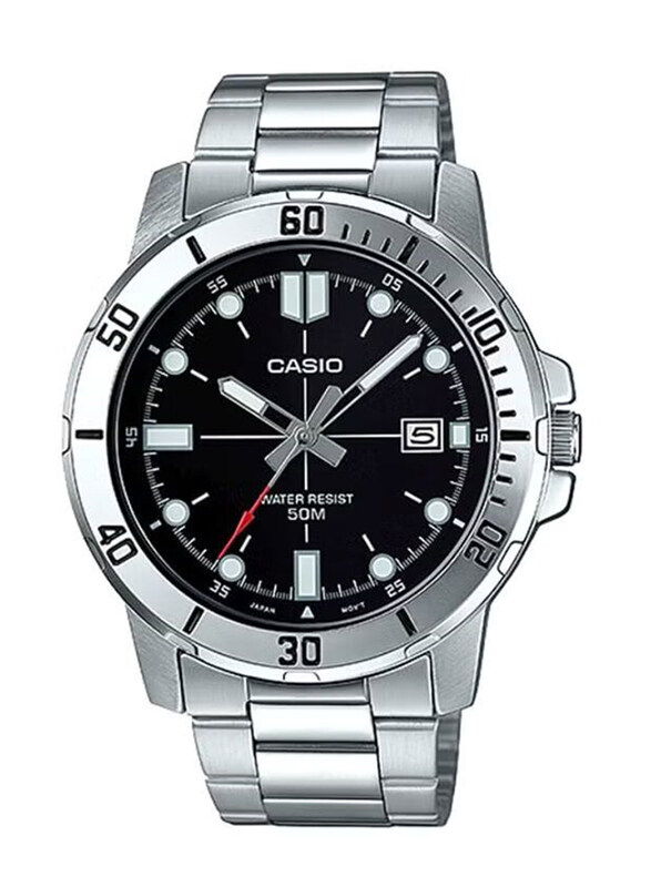 Casio Analog Watch for Men with Stainless Steel Band, Water Resistant, MTP-VD01D-1E, Silver-Black
Casio Analog Watch for Men with Stainless Steel Band, Water Resistant, MTP-VD01D-1E, Silver-Black