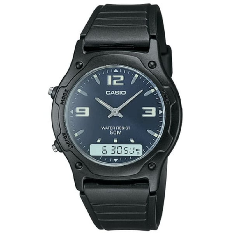 Casio Standard Analog/Digital Watch for Men with Resin Band, Water Resistant, AW-49HE-2AVDF, Black-Black
Casio Standard Analog/Digital Watch for Men with Resin Band, Water Resistant, AW-49HE-2AVDF, Black-Black
