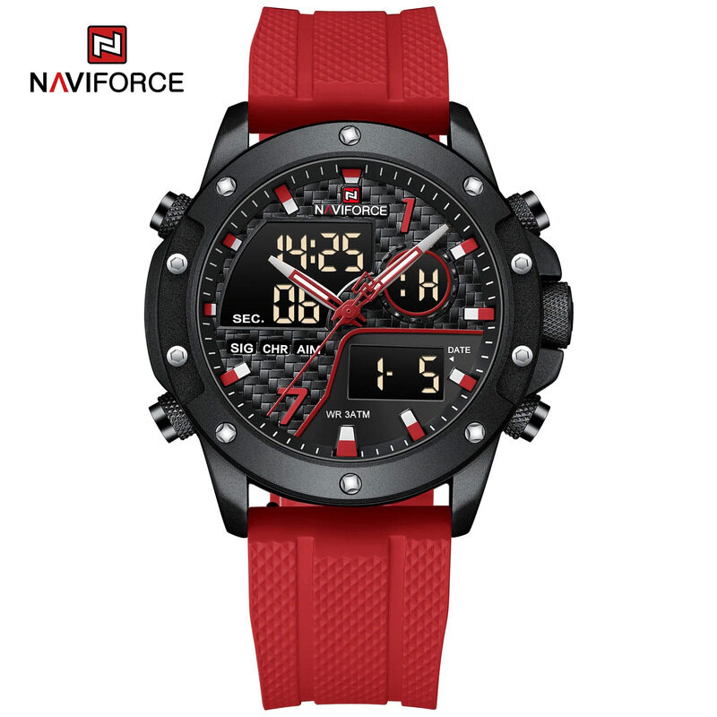 Naviforce Analog/Digital Watch for Men with Thermoplastic Polyurethane (TPU) Band, Water Resistant, NF9221, Red-Black
Naviforce Analog/Digital Watch for Men with Thermoplastic Polyurethane (TPU) Band, Water Resistant, NF9221, Red-Black