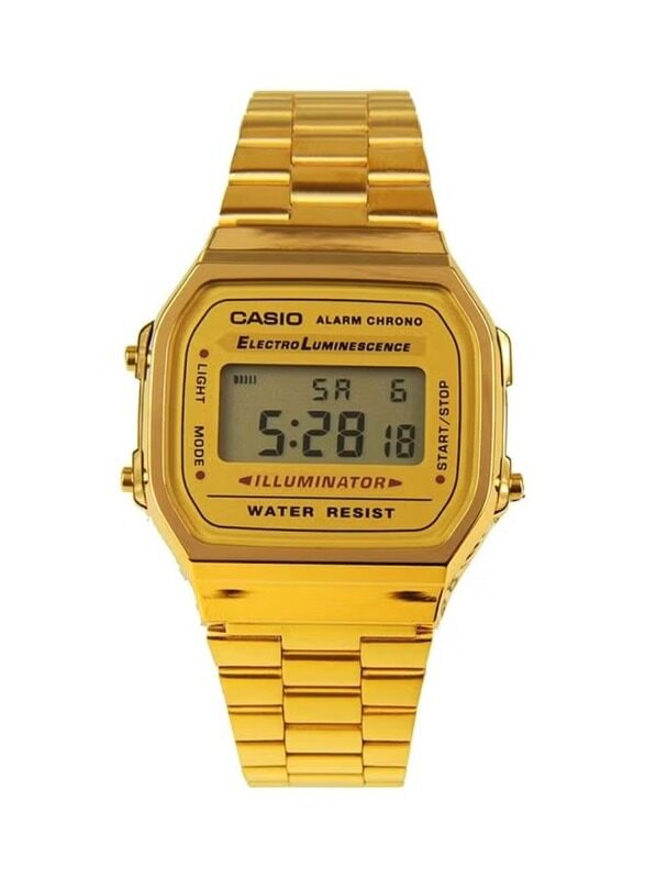 Casio Vintage Digital Watch for Men with Stainless Steel Band, Water Resistant, A168WG-9WDF, Gold-Grey/Gold
Casio Vintage Digital Watch for Men with Stainless Steel Band, Water Resistant, A168WG-9WDF, Gold-Grey/Gold