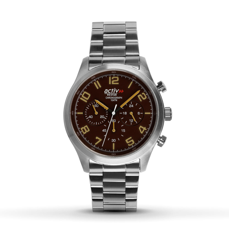 Westar Analog Watch for Men with Stainless Steel Band, Water Resistant and Chronograph, 90262STN110, Silver-Brown
Westar Analog Watch for Men with Stainless Steel Band, Water Resistant and Chronograph, 90262STN110, Silver-Brown