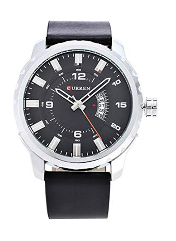Curren Analog Watch for Men with Leather Band, Water Resistant, 8245, Black-Black
Curren Analog Watch for Men with Leather Band, Water Resistant, 8245, Black-Black