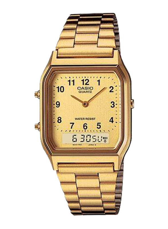 Casio Analog/Digital Watch for Men with Stainless Steel Band, Water Resistant, AQ-230GA-9BMQ, Gold-Gold
Casio Analog/Digital Watch for Men with Stainless Steel Band, Water Resistant, AQ-230GA-9BMQ, Gold-Gold