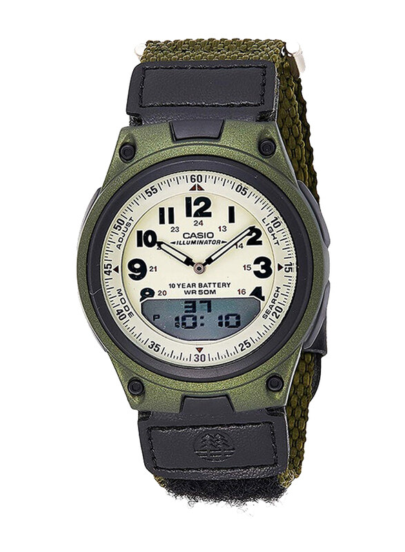 Casio Youth Analog + Digital Watch for Men with Fabric Band, Water Resistant, AW-80V-3BVDF, Green-White/Grey
Casio Youth Analog + Digital Watch for Men with Fabric Band, Water Resistant, AW-80V-3BVDF, Green-White/Grey