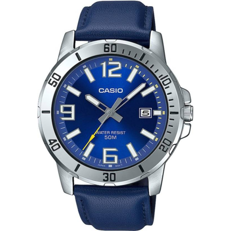 Casio Standard Analog Watch for Men with Leather Band, Water Resistant, MTP-VD01L-2BVUDF, Blue-Blue
Casio Standard Analog Watch for Men with Leather Band, Water Resistant, MTP-VD01L-2BVUDF, Blue-Blue