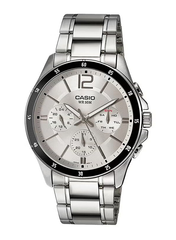Casio Enticer Analog Quartz Watch for Men with Stainless Steel Band, Water Resistant and Chronograph, MTP-1374D-7AVDF, Silver
Casio Enticer Analog Quartz Watch for Men with Stainless Steel Band, Water Resistant and Chronograph, MTP-1374D-7AVDF, Silver