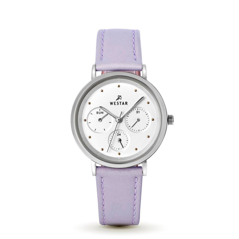 Westar Analog Watch for Women with Leather Band, Water Resistant and Chronograph, 00142STN199, Purple-White
Westar Analog Watch for Women with Leather Band, Water Resistant and Chronograph, 00142STN199, Purple-White