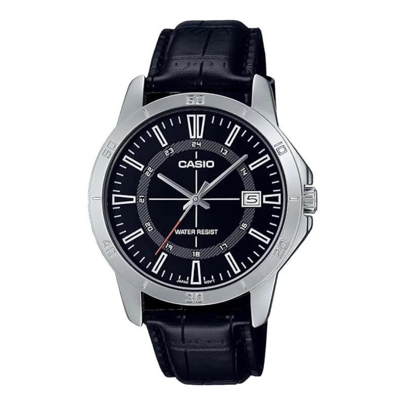 Casio Enticer Series Analog Watch for Men with Leather Band, Water Resistant, MTP-V004L-1CUDF, Black-Black
Casio Enticer Series Analog Watch for Men with Leather Band, Water Resistant, MTP-V004L-1CUDF, Black-Black