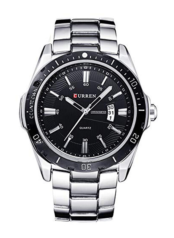 Curren Analog Watch for Men with Stainless Steel Band, Water Resistant, 8110, Silver-Black
Curren Analog Watch for Men with Stainless Steel Band, Water Resistant, 8110, Silver-Black