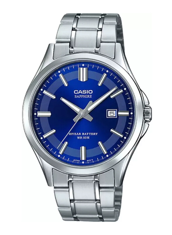Casio Standard Series Analog Watch for Men with Stainless Steel Band, Water Resistant, MTS-100D-2AVDF, Silver-Blue
Casio Standard Series Analog Watch for Men with Stainless Steel Band, Water Resistant, MTS-100D-2AVDF, Silver-Blue