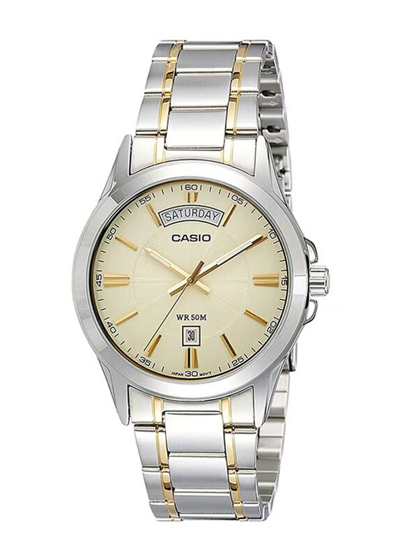 Casio Analog Watch for Men with Stainless Steel Band, Water Resistant, MTP-1381G-9AVDF, Multicolour-Beige
Casio Analog Watch for Men with Stainless Steel Band, Water Resistant, MTP-1381G-9AVDF, Multicolour-Beige