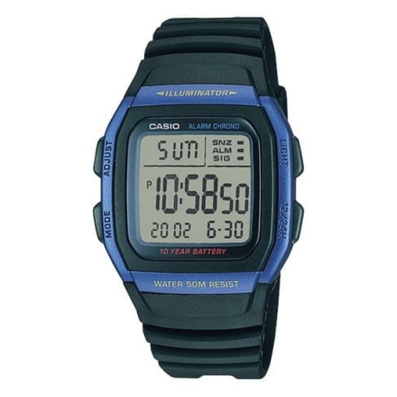 Casio Standard Series Digital Watch for Men with Resin Band, Water Resistant, W-96H-2AVDF, Black-Grey
Casio Standard Series Digital Watch for Men with Resin Band, Water Resistant, W-96H-2AVDF, Black-Grey