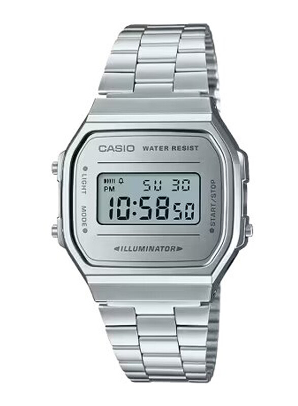 Casio Vintage Digital Unisex Watch with Stainless Steel Band, Water Resistant, A168WEM-7DF, Silver-Silver
Casio Vintage Digital Unisex Watch with Stainless Steel Band, Water Resistant, A168WEM-7DF, Silver-Silver
