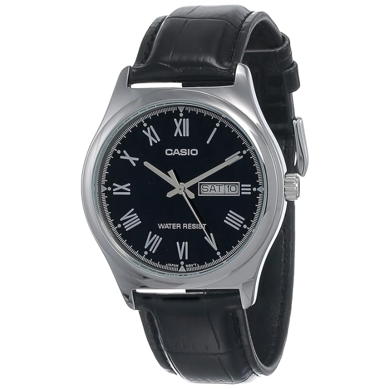 Casio Enticer Analog Watch for Men with Leather Band, Water Resistant, MTP-V006L-1BUDF, Black-Black
Casio Enticer Analog Watch for Men with Leather Band, Water Resistant, MTP-V006L-1BUDF, Black-Black