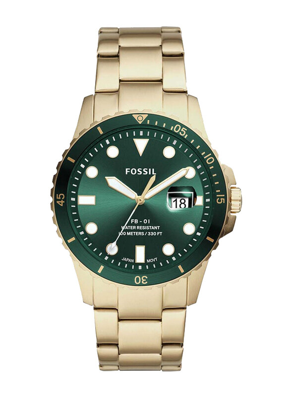 Fossil Analog Watch for Men with Stainless Steel Band, Water Resistant, FS5658, Gold-Green
Fossil Analog Watch for Men with Stainless Steel Band, Water Resistant, FS5658, Gold-Green