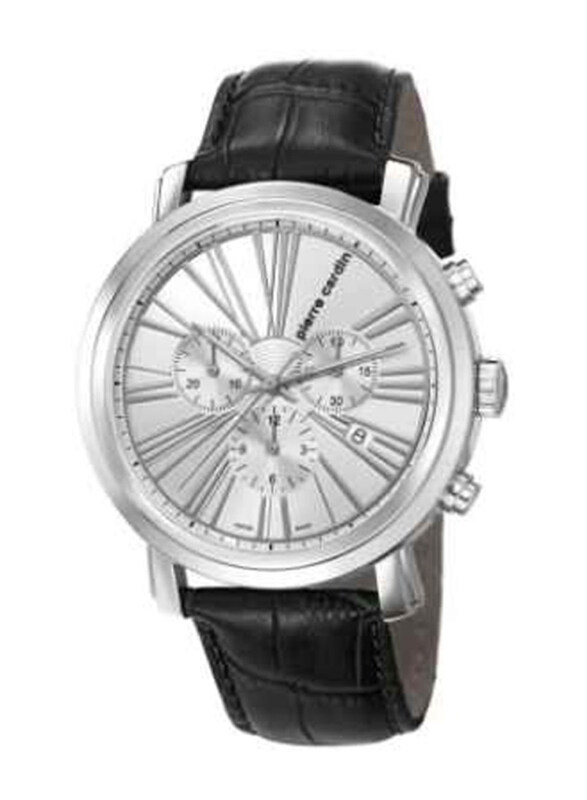 Pierre Cardin Analog Watch for Men with Leather Band, Chronograph, PC106751S01, Silver-Black
Pierre Cardin Analog Watch for Men with Leather Band, Chronograph, PC106751S01, Silver-Black