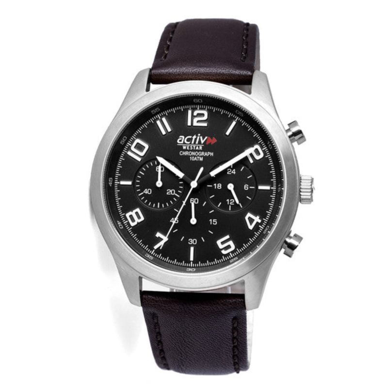 Westar Analog Watch for Men with Leather Band, Water Resistant and Chronograph, 90261STN123, Black-Black
Westar Analog Watch for Men with Leather Band, Water Resistant and Chronograph, 90261STN123, Black-Black