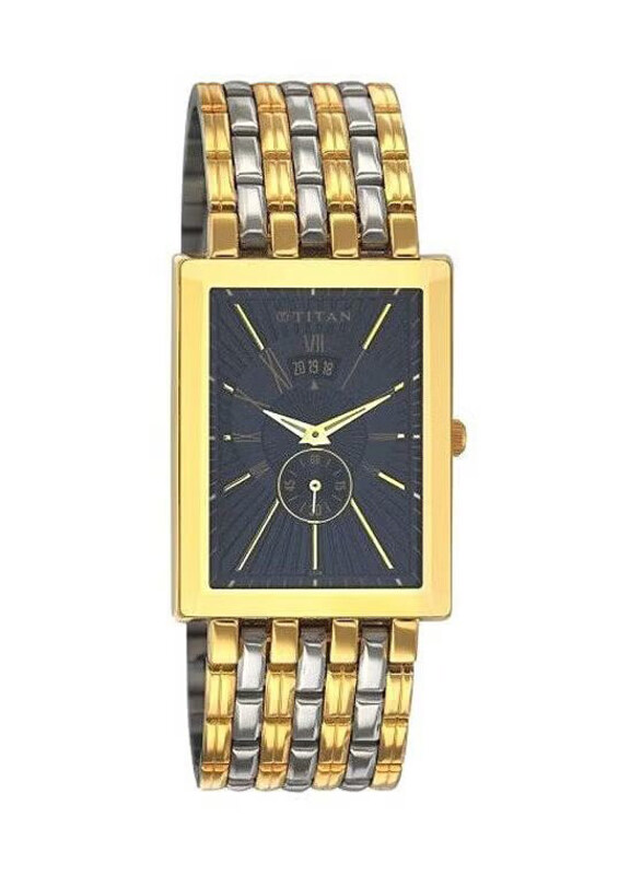 Titan Classic Analog Watch for Men with Stainless Steel Band, 1523BM02, Silver/Gold-Black
Titan Classic Analog Watch for Men with Stainless Steel Band, 1523BM02, Silver/Gold-Black