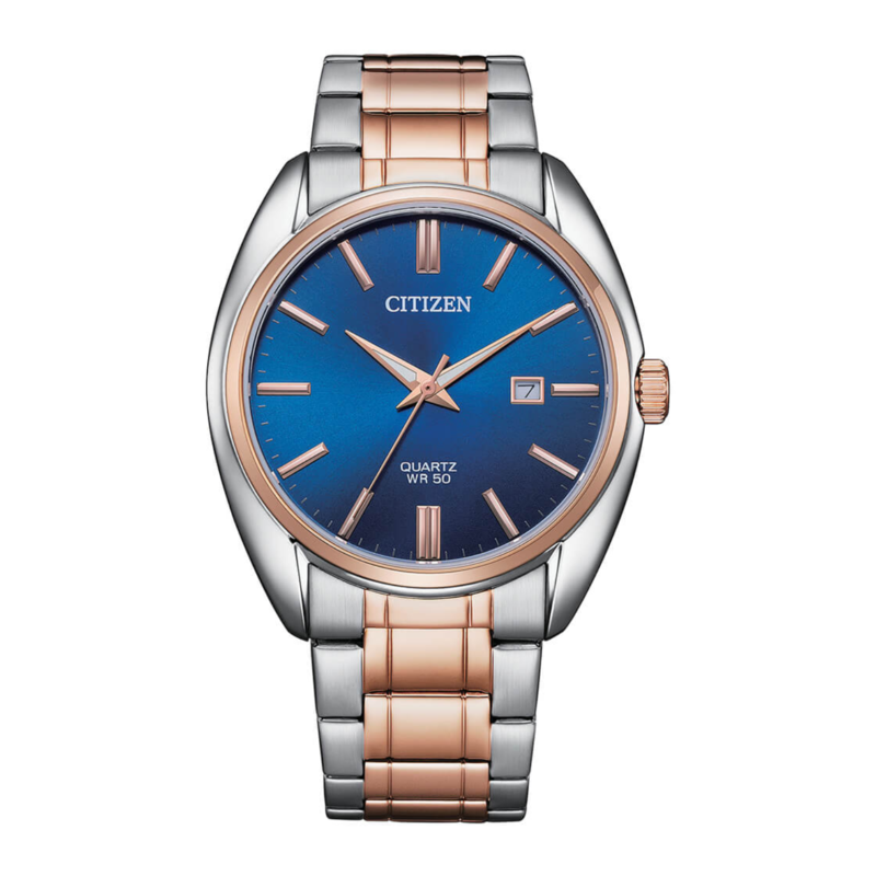 Citizen Analog Watch for Men with Stainless Steel Band, Water Resistant, BI5104-57L, Silver/rose Gold-Blue
Citizen Analog Watch for Men with Stainless Steel Band, Water Resistant, BI5104-57L, Silver/rose Gold-Blue