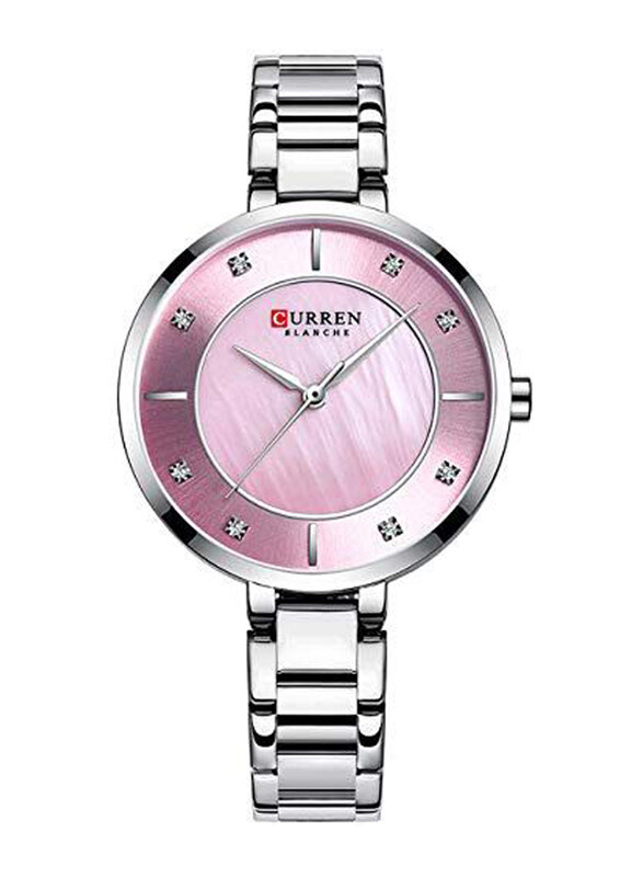 Curren Analog Watch for Women with Stainless Steel Band, Water Resistant, 9051, Silver-Pink
Curren Analog Watch for Women with Stainless Steel Band, Water Resistant, 9051, Silver-Pink