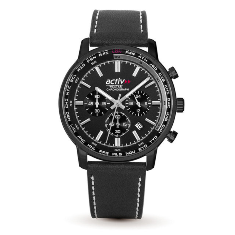 Westar Analog Watch for Men with Leather Band, Water Resistant and Chronograph, 90215SBN103, Black-Black
Westar Analog Watch for Men with Leather Band, Water Resistant and Chronograph, 90215SBN103, Black-Black