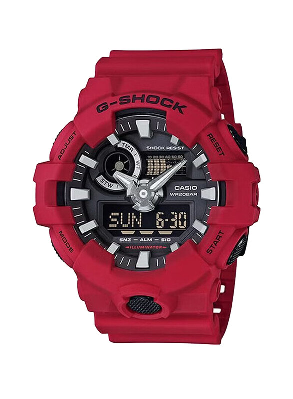 G-Shock Analog + Digital Quartz Watch for Men with Rubber Band, Water Resistant, GA-700-4AER, Red-Black
G-Shock Analog + Digital Quartz Watch for Men with Rubber Band, Water Resistant, GA-700-4AER, Red-Black