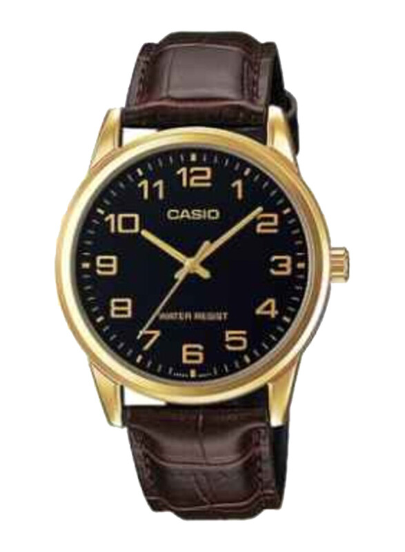 Casio Analog Watch for Men with Leather Band, Water Resistant, MTP-V001GL-1BUDF, Brown-Black
Casio Analog Watch for Men with Leather Band, Water Resistant, MTP-V001GL-1BUDF, Brown-Black