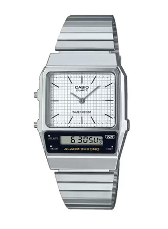 Casio Analog/Digital Unisex Watch with Stainless Steel Band, Water Resistant, AQ-800E-7ADF, Silver-White
Casio Analog/Digital Unisex Watch with Stainless Steel Band, Water Resistant, AQ-800E-7ADF, Silver-White