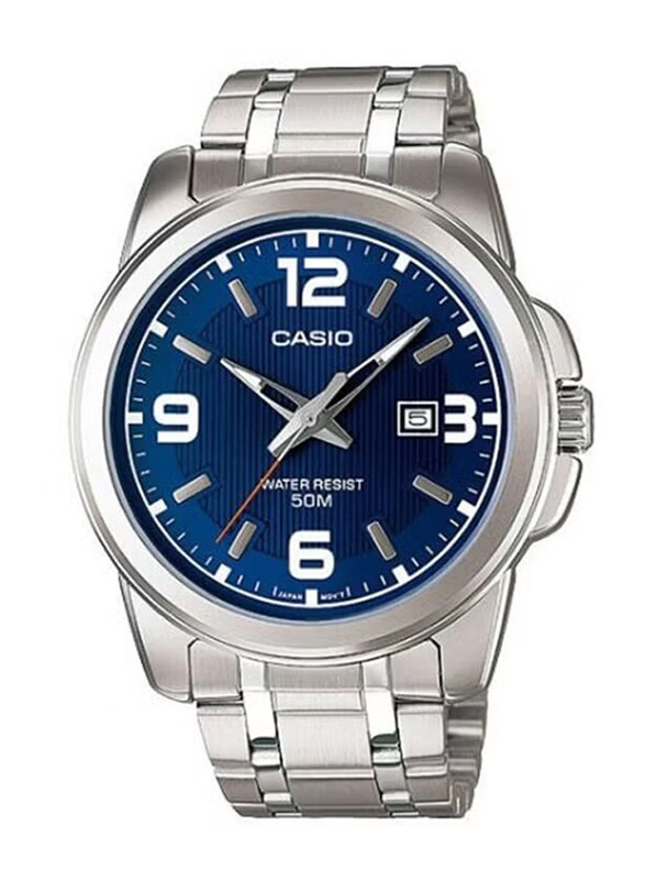 Casio Analog Watch for Men with Stainless Steel Band, Water Resistant, MTP-1314D, Silver-Blue
Casio Analog Watch for Men with Stainless Steel Band, Water Resistant, MTP-1314D, Silver-Blue
