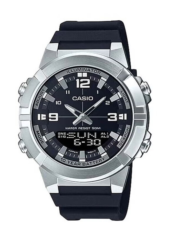Casio Analog + Digital Watch for Men with Resin Band, Water Resistant, AMW-870-1AVDF, Black
Casio Analog + Digital Watch for Men with Resin Band, Water Resistant, AMW-870-1AVDF, Black