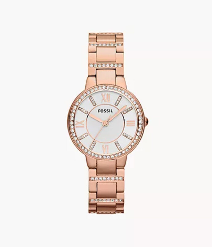 Fossil Virginia Analog Watch for Women with Stainless Steel Band, Water Resistant, ES3284, Rose Gold-White
Fossil Virginia Analog Watch for Women with Stainless Steel Band, Water Resistant, ES3284, Rose Gold-White