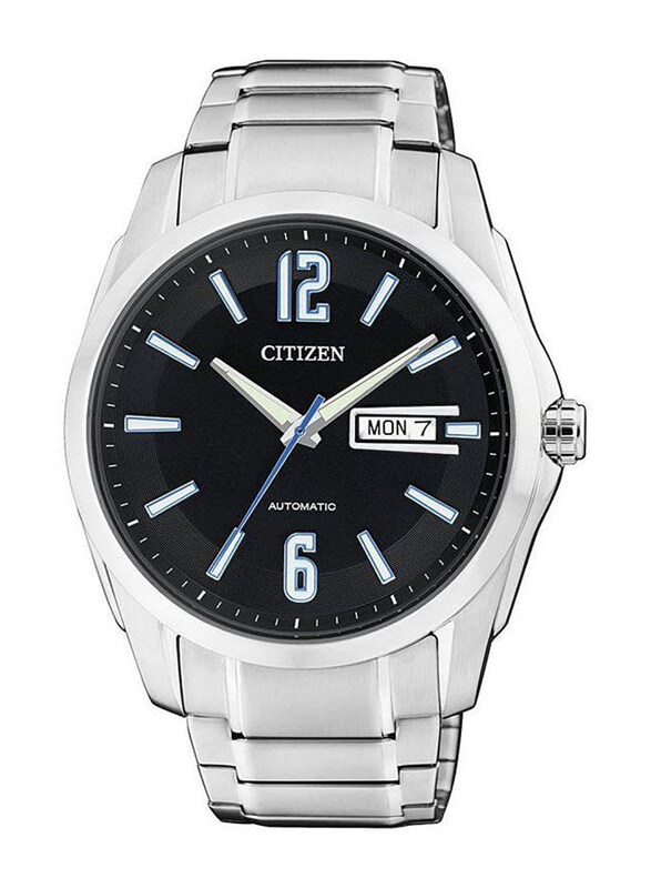 Citizen Analog Watch for Men with Stainless Steel Band, Water Resistant, NH7490-55E, Silver-Black
Citizen Analog Watch for Men with Stainless Steel Band, Water Resistant, NH7490-55E, Silver-Black