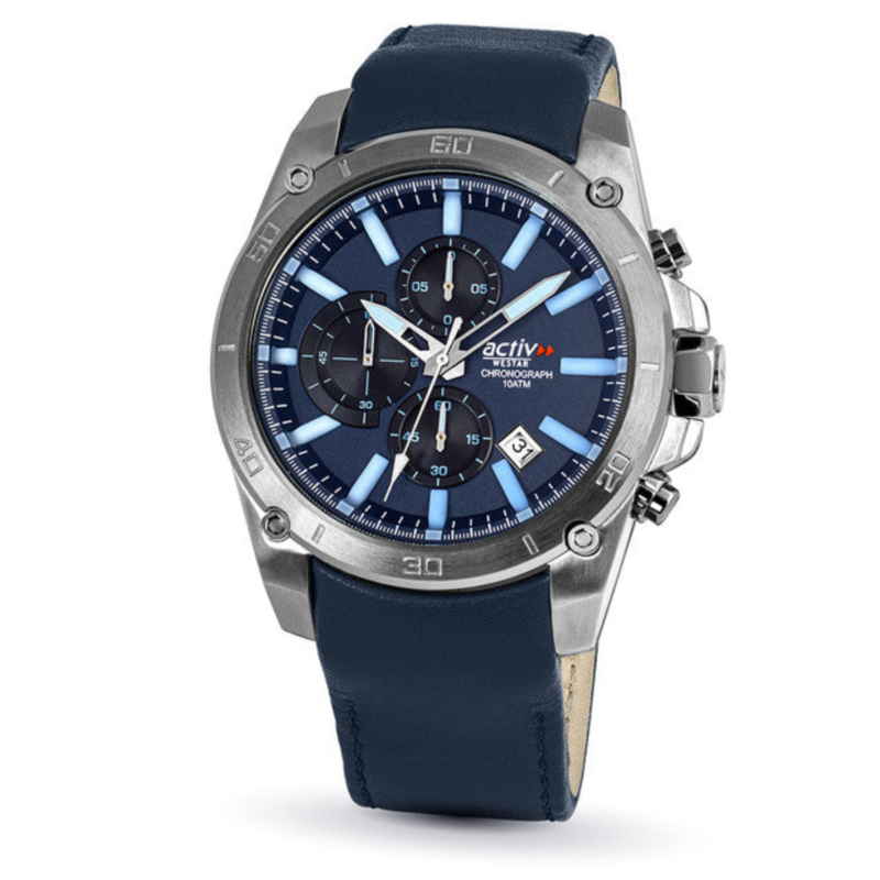 Westar Analog Watch for Men with Leather Band, Water Resistant and Chronograph, 90235STN144, Blue-Blue
Westar Analog Watch for Men with Leather Band, Water Resistant and Chronograph, 90235STN144, Blue-Blue