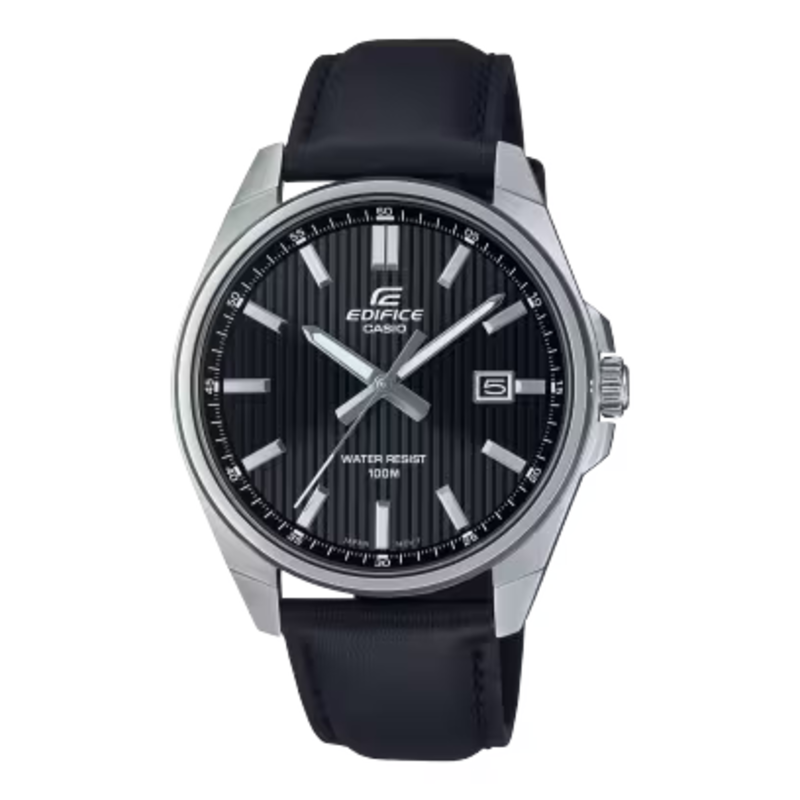 Casio Edifice Analog Watch for Men with Leather Band, Water Resistant, EFV-150L-1AV, Black-Black
Casio Edifice Analog Watch for Men with Leather Band, Water Resistant, EFV-150L-1AV, Black-Black