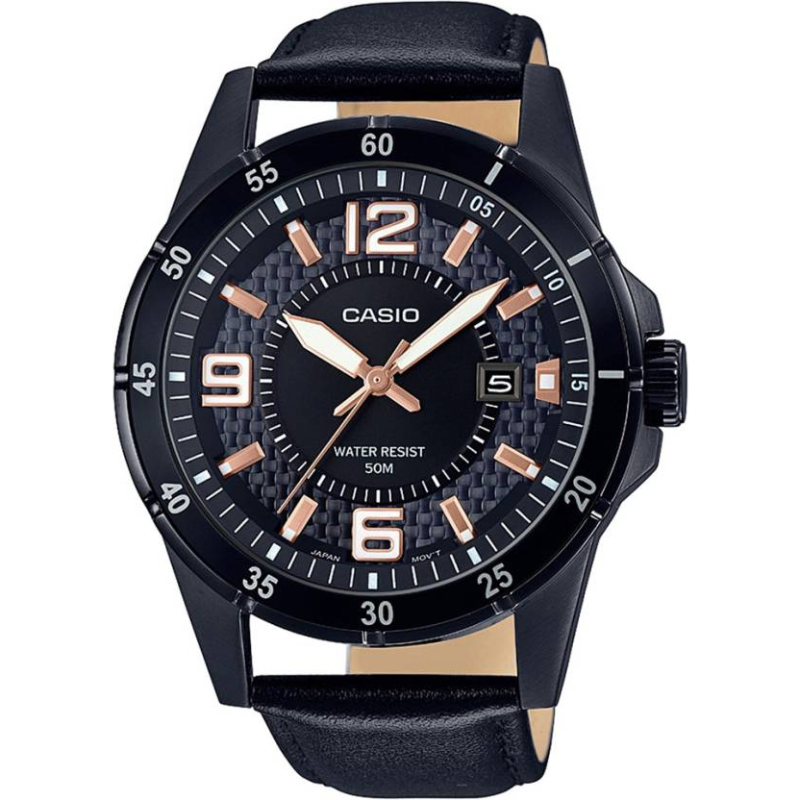 Casio Enticer Men Analog Watch for Men with Leather Band, Water Resistant, MTP-1291BL-1A2VDF, Black-Black/Rose Gold
Casio Enticer Men Analog Watch for Men with Leather Band, Water Resistant, MTP-1291BL-1A2VDF, Black-Black/Rose Gold