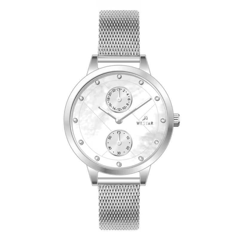 Westar Analog Watch for Women with Stainless Steel Band, Water Resistant and Chronograph, 00161STN111, Silver-White Mother Of Pearl
Westar Analog Watch for Women with Stainless Steel Band, Water Resistant and Chronograph, 00161STN111, Silver-White Mother Of Pearl