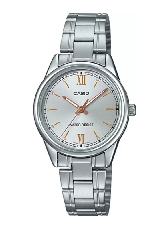 Casio Analog Watch for Women with Stainless Steel Band, Water Resistant, LTP-V005D-7B2UDF, Silver-White
Casio Analog Watch for Women with Stainless Steel Band, Water Resistant, LTP-V005D-7B2UDF, Silver-White