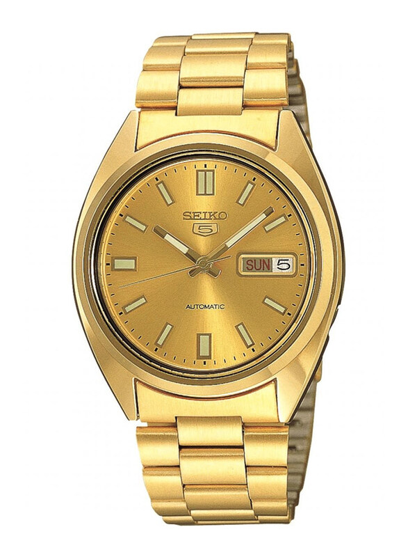 Seiko 5 Analog Watch for Men with Stainless Steel Band, Water Resistant, SNKE56J1, Gold-Gold
Seiko 5 Analog Watch for Men with Stainless Steel Band, Water Resistant, SNKE56J1, Gold-Gold