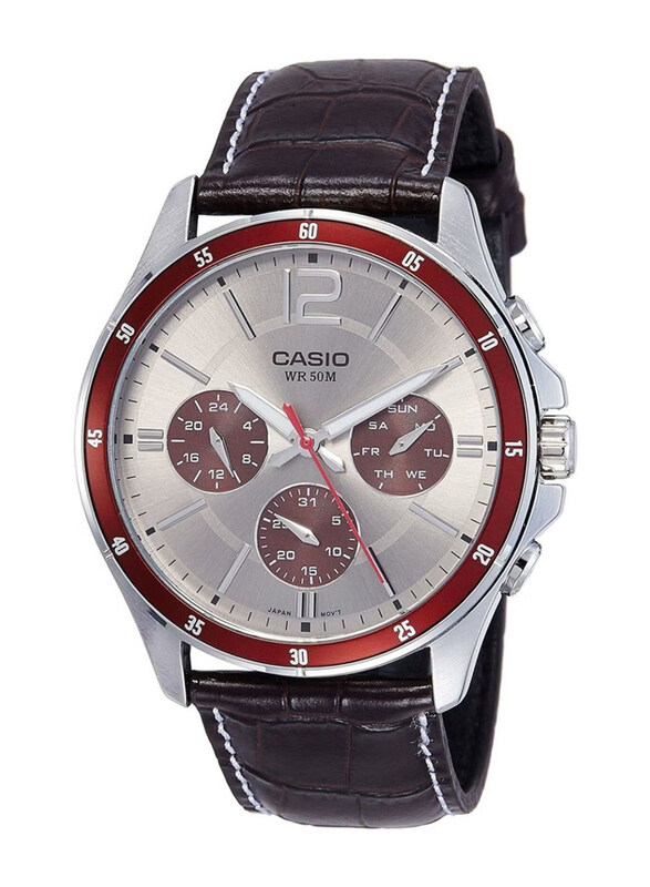 Casio Analog Watch for Men with Leather Band, Water Resistant and Chronograph, MTP-1374L-7A1VDF, Black-Silver
Casio Analog Watch for Men with Leather Band, Water Resistant and Chronograph, MTP-1374L-7A1VDF, Black-Silver