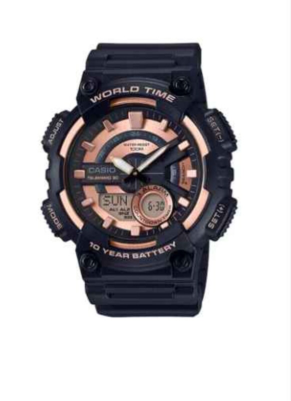 Casio Digital Watch for Men with Resin Band, Water Resistant, AEQ-110W-1A3V, Rose Gold/Black-Black
Casio Digital Watch for Men with Resin Band, Water Resistant, AEQ-110W-1A3V, Rose Gold/Black-Black