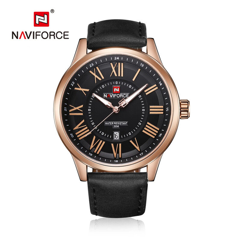 Naviforce Analog Watch for Men with Leather Band, Water Resistant, NF9126, Black-Black
Naviforce Analog Watch for Men with Leather Band, Water Resistant, NF9126, Black-Black