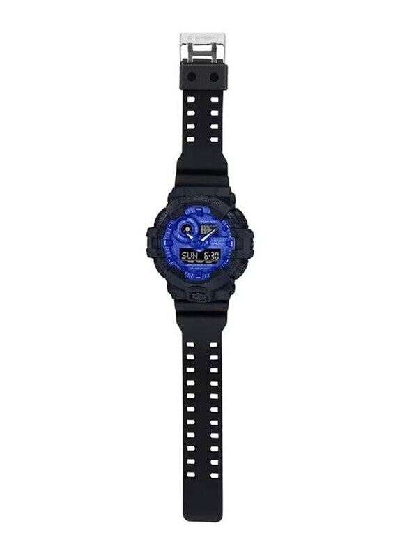 G-Shock Analog + Digital Quartz Dial Watch for Men with Resin Band, Water Resistant, GA-700VB-1ADR, Black-Blue
G-Shock Analog + Digital Quartz Dial Watch for Men with Resin Band, Water Resistant, GA-700VB-1ADR, Black-Blue