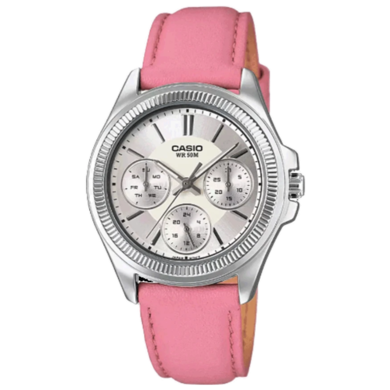 Casio Analog Watch for Women with Leather Band, Water Resistant and Chronograph, LTP-2088L-4AVDF, Pink-Silver
Casio Analog Watch for Women with Leather Band, Water Resistant and Chronograph, LTP-2088L-4AVDF, Pink-Silver