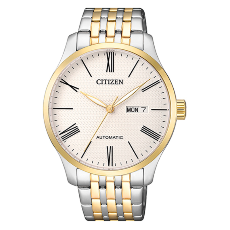 Citizen Analog Watch for Men with Stainless Steel Band, Water Resistant, NH8354-58A, Silver/gold-White
Citizen Analog Watch for Men with Stainless Steel Band, Water Resistant, NH8354-58A, Silver/gold-White