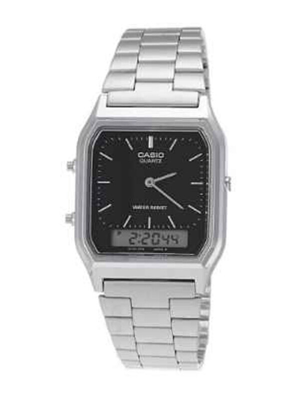 Casio Analog + Digital Watch for Men with Stainless Steel Band, Water Resistant, AQ-230A-1DMQY, Silver-Black
Casio Analog + Digital Watch for Men with Stainless Steel Band, Water Resistant, AQ-230A-1DMQY, Silver-Black
